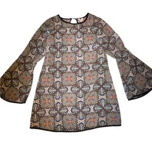 One Clothing Boho Flowy Bell Sleeve Tunic Style Top, Women’s Size XL